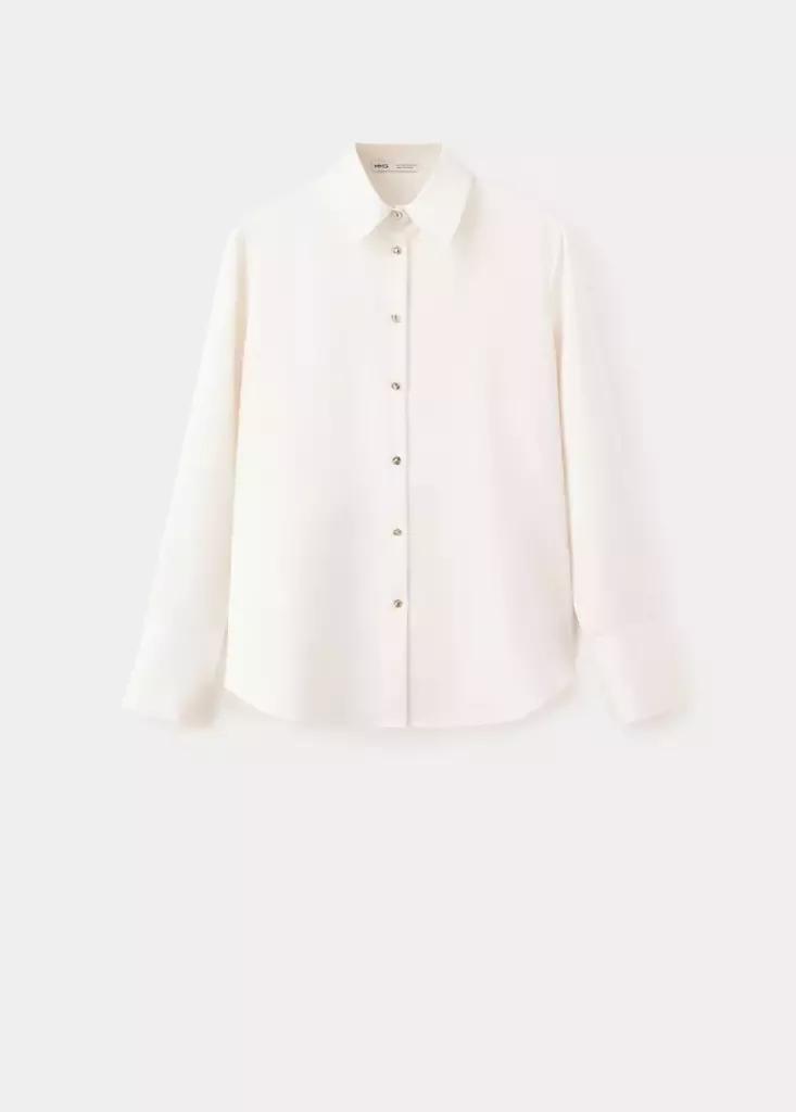 Beige Satin Finish Flowy Shirt, Light Beige, large image number 7