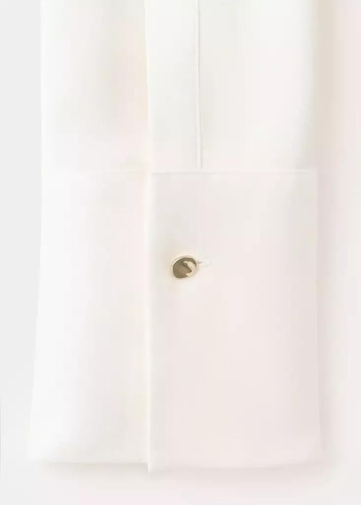 Beige Satin Finish Flowy Shirt, Light Beige, large image number 9