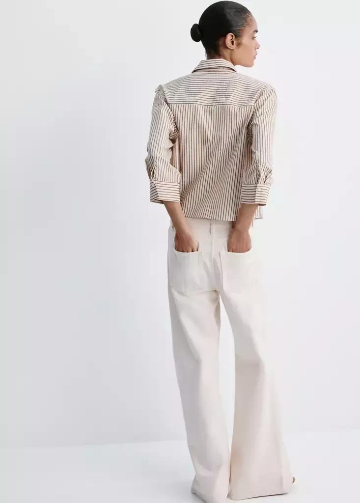 Brown Striped Shirt With Strass, Brown, medium