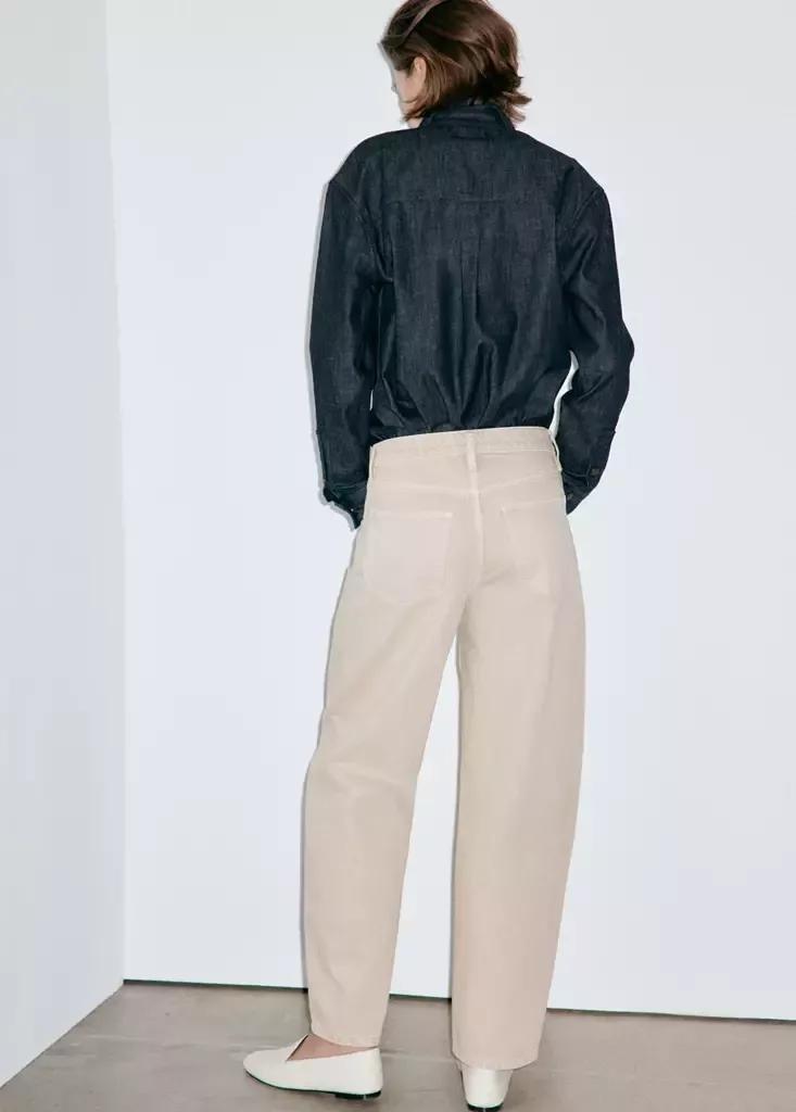 Beige High-Rise Balloon Jeans, Light Pastel Brown, large image number 2
