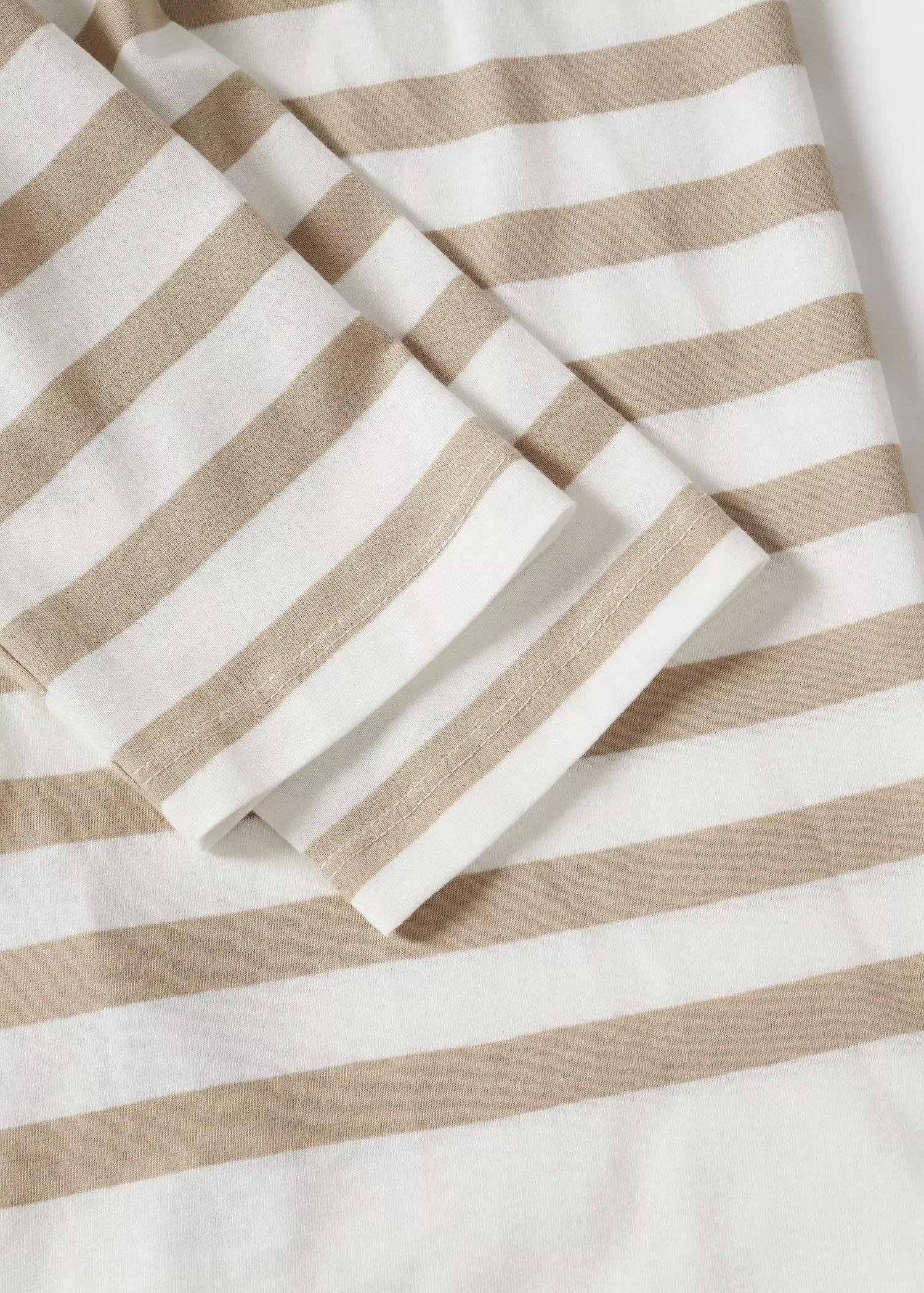Brown Striped Cotton T-Shirt, , large image number 3