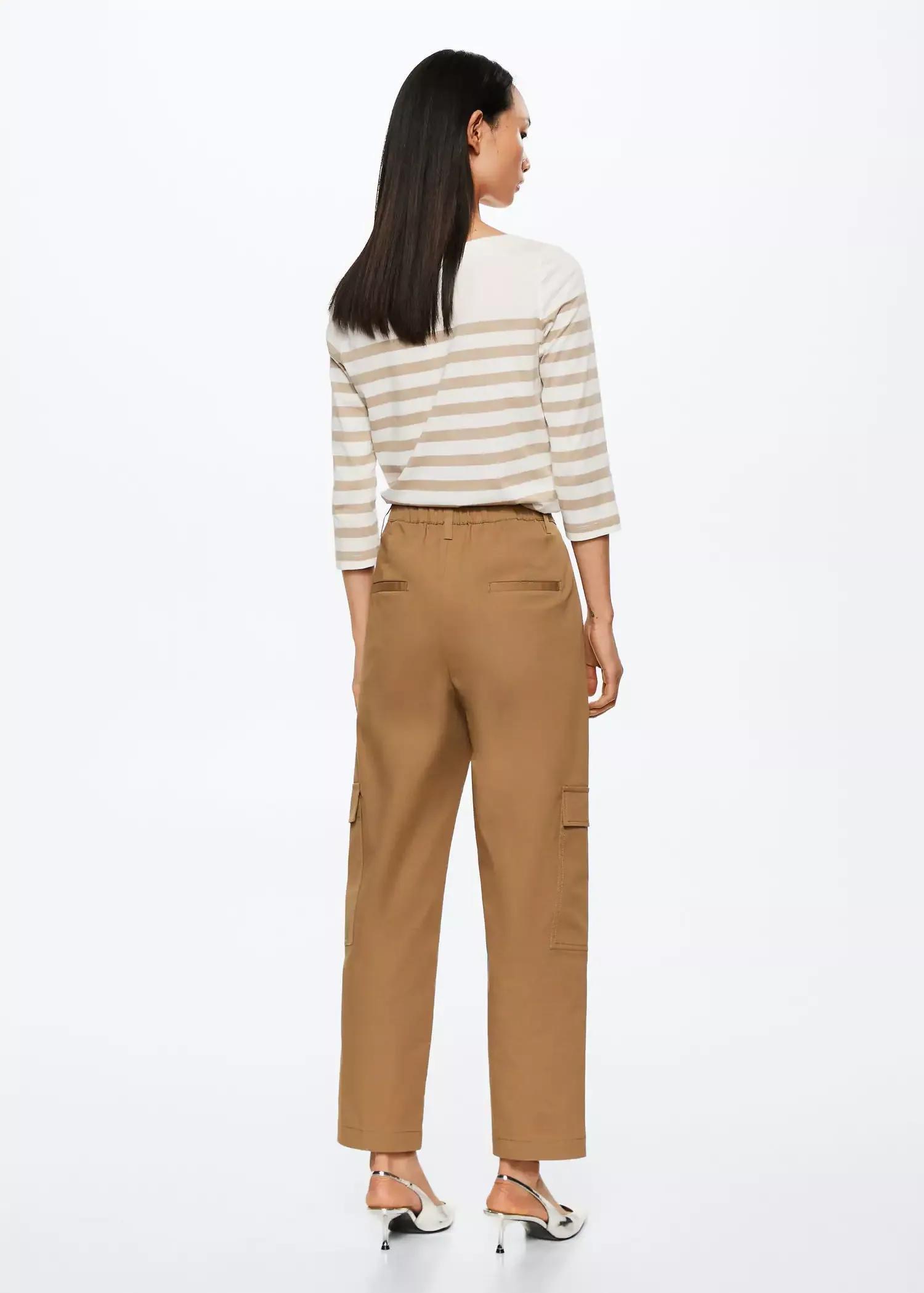 Brown Striped Cotton T-Shirt, , large image number 5