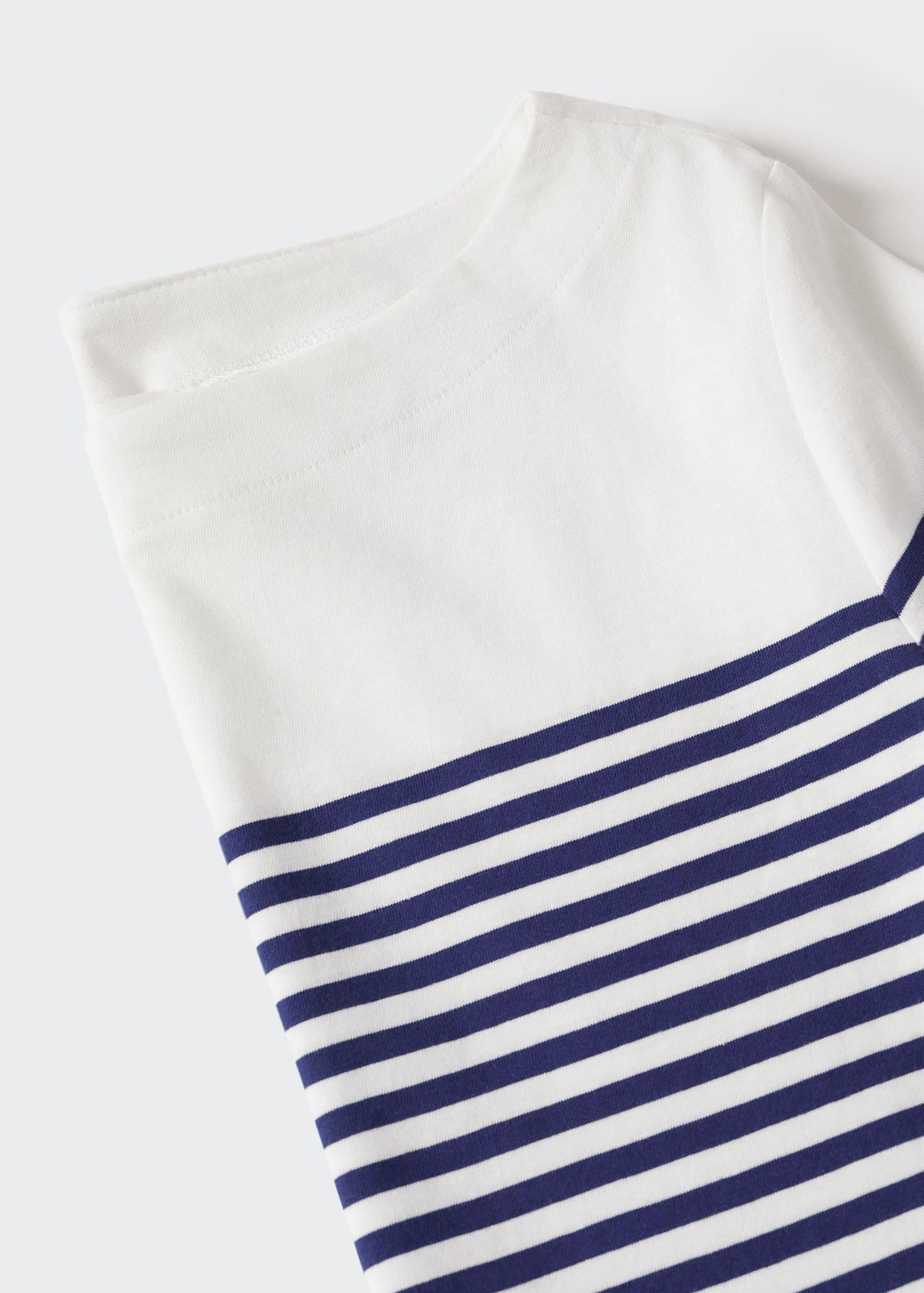 Navy Striped Cotton T-Shirt, , large image number 3