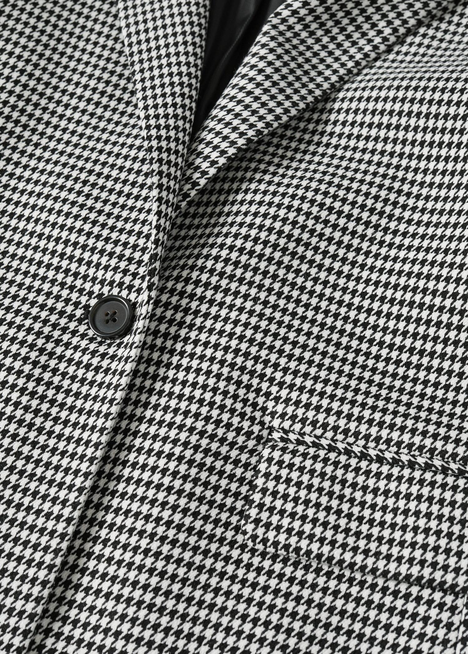 Black Houndstooth Wool-Blend Blazer, , large image number 6