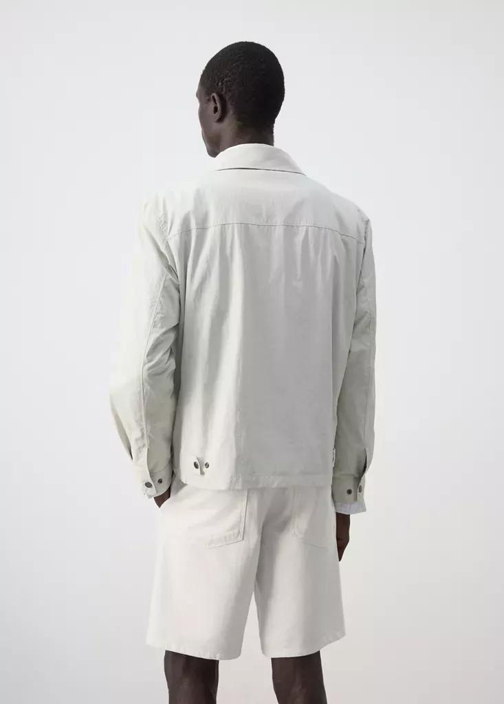 Beige Water-Repellent Jacket With Pockets, , medium