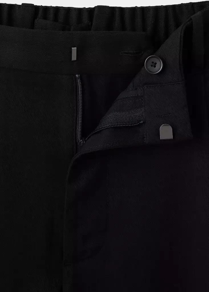 Black Regular Fit Trousers In A Lyocell-Cotton Blend, , large image number 7