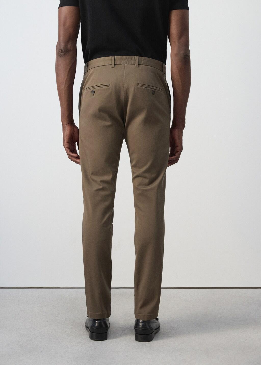 Brown Barna Slim-Fit Twill Chino Trousers, Brown, medium