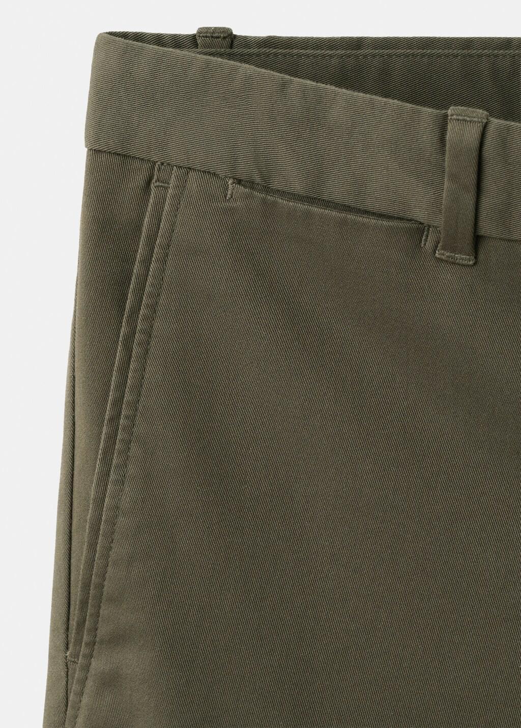 Beige Barna Slim-Fit Twill Chino Trousers, Beige - Khaki, large image number 1