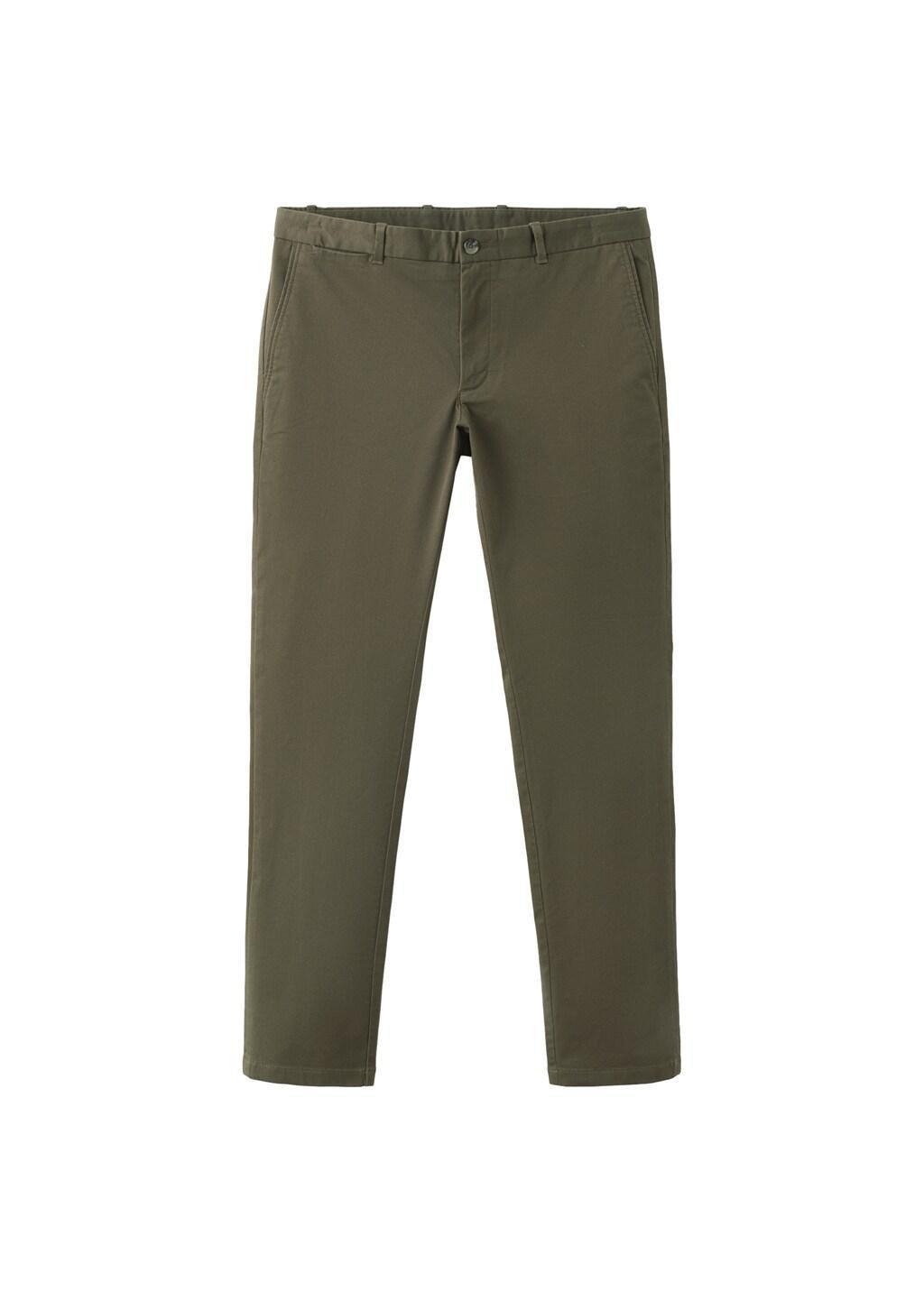 Beige Barna Slim-Fit Twill Chino Trousers, Beige - Khaki, large image number 6