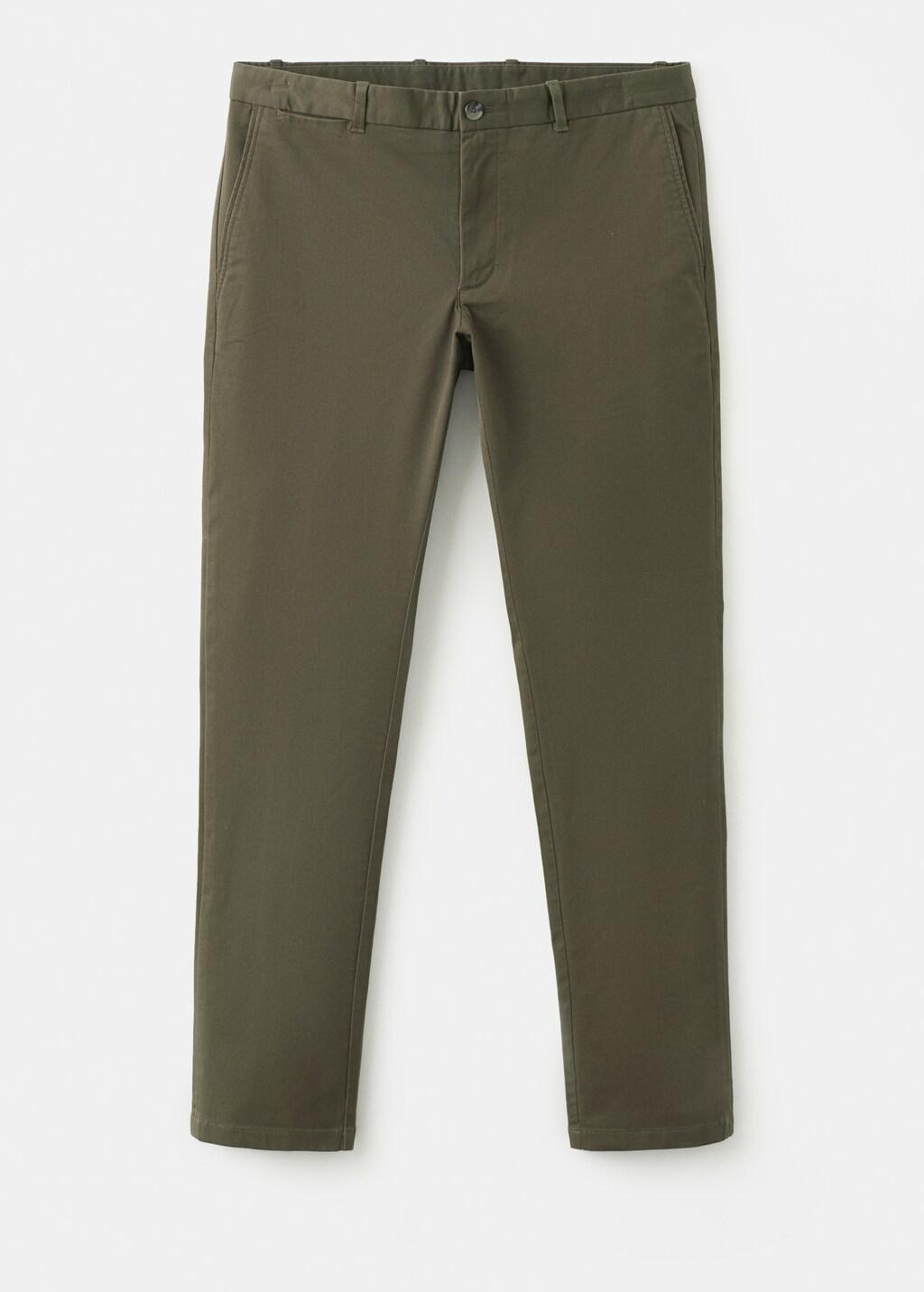 Beige Barna Slim-Fit Twill Chino Trousers, Beige - Khaki, large image number 7