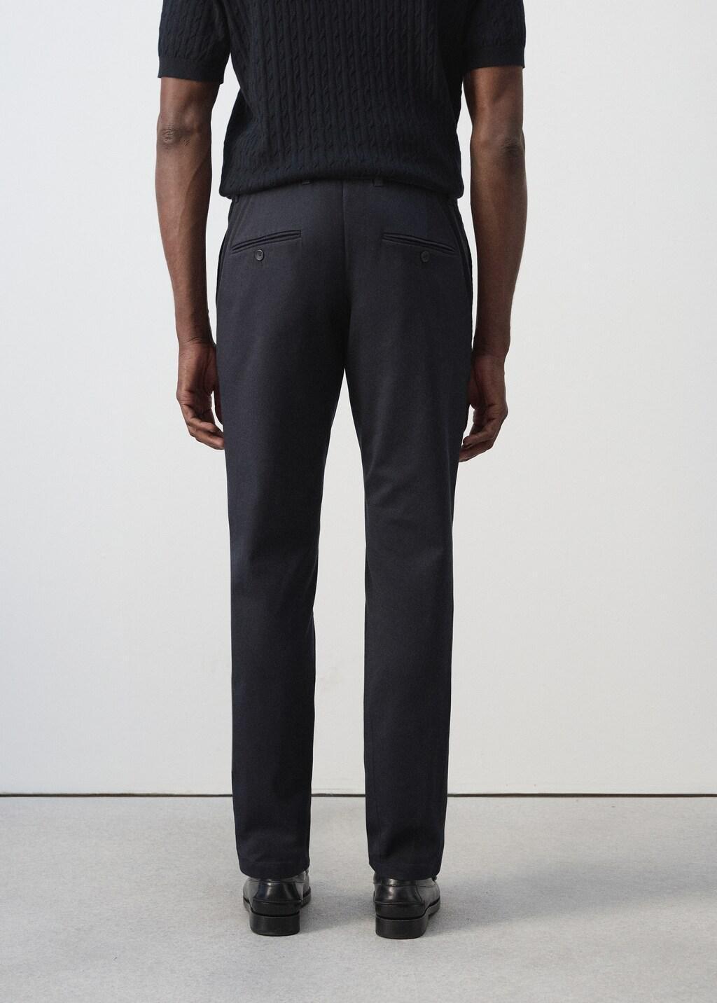 Navy Barna Slim-Fit Twill Chino Trousers, Navy, medium