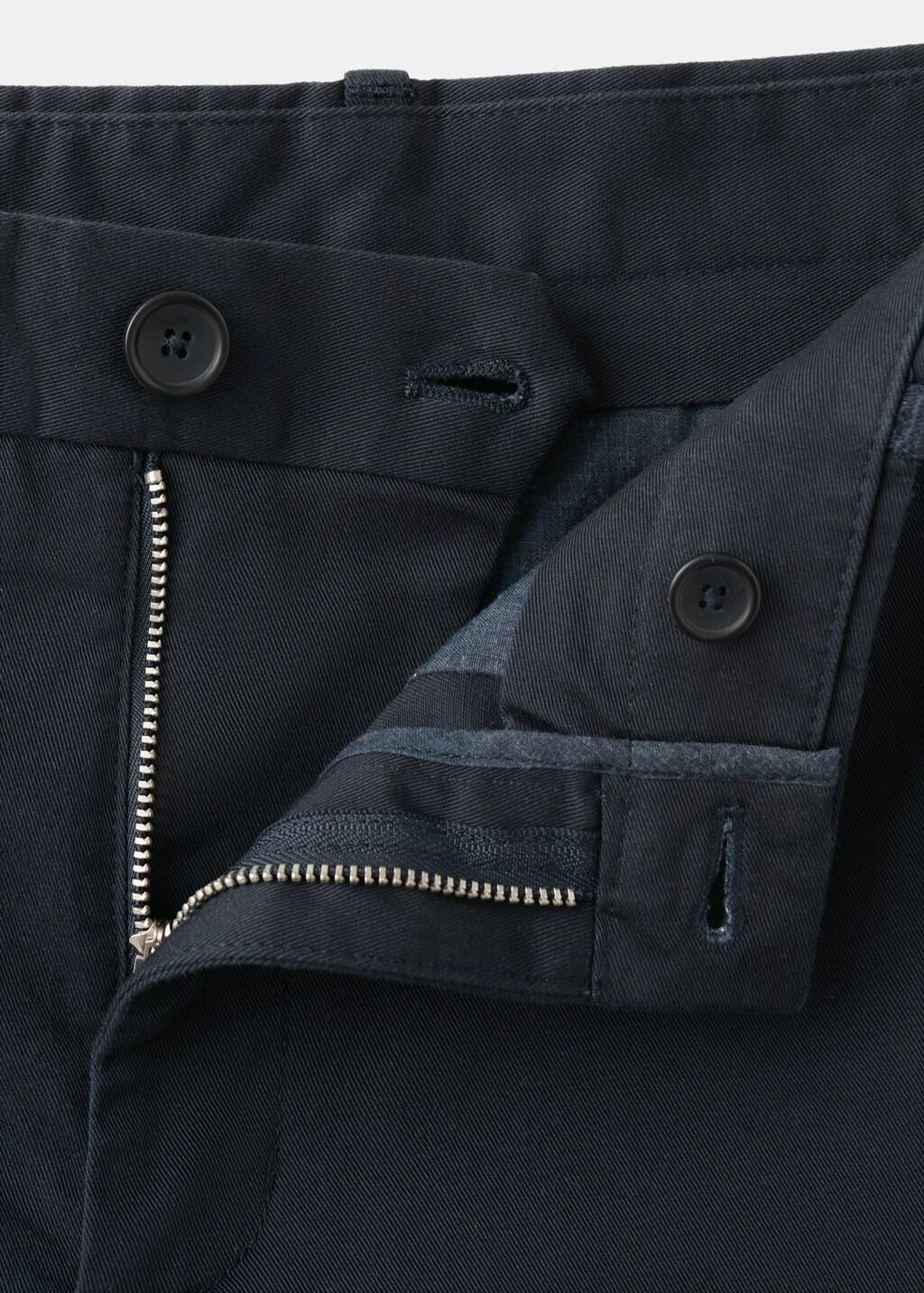 Navy Barna Slim-Fit Twill Chino Trousers, Navy, large image number 5