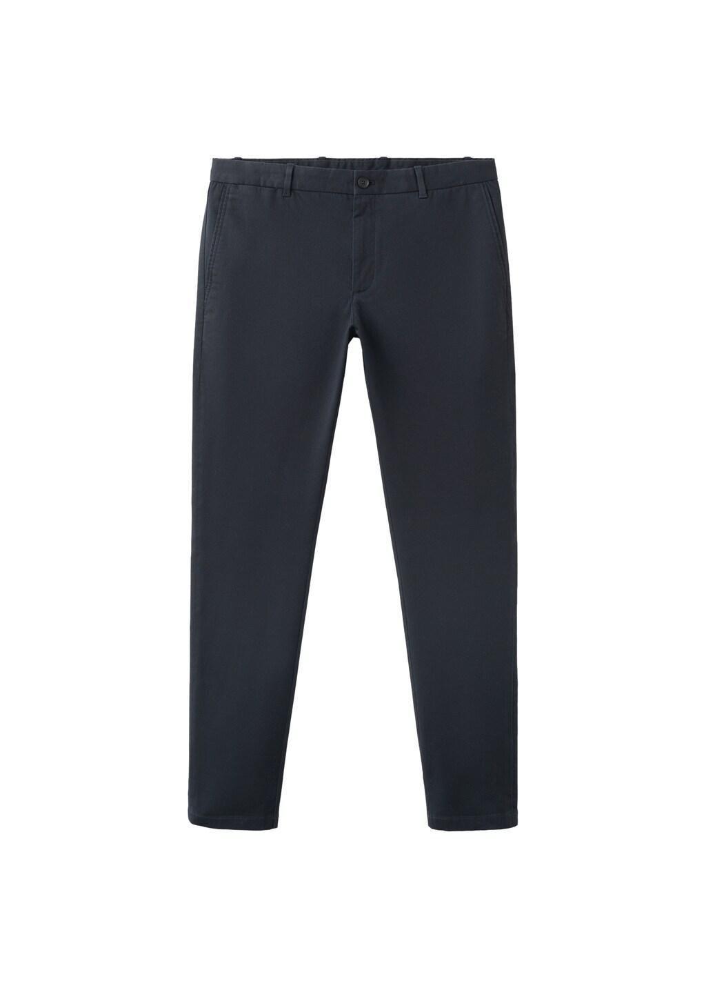 Navy Barna Slim-Fit Twill Chino Trousers, Navy, large image number 6