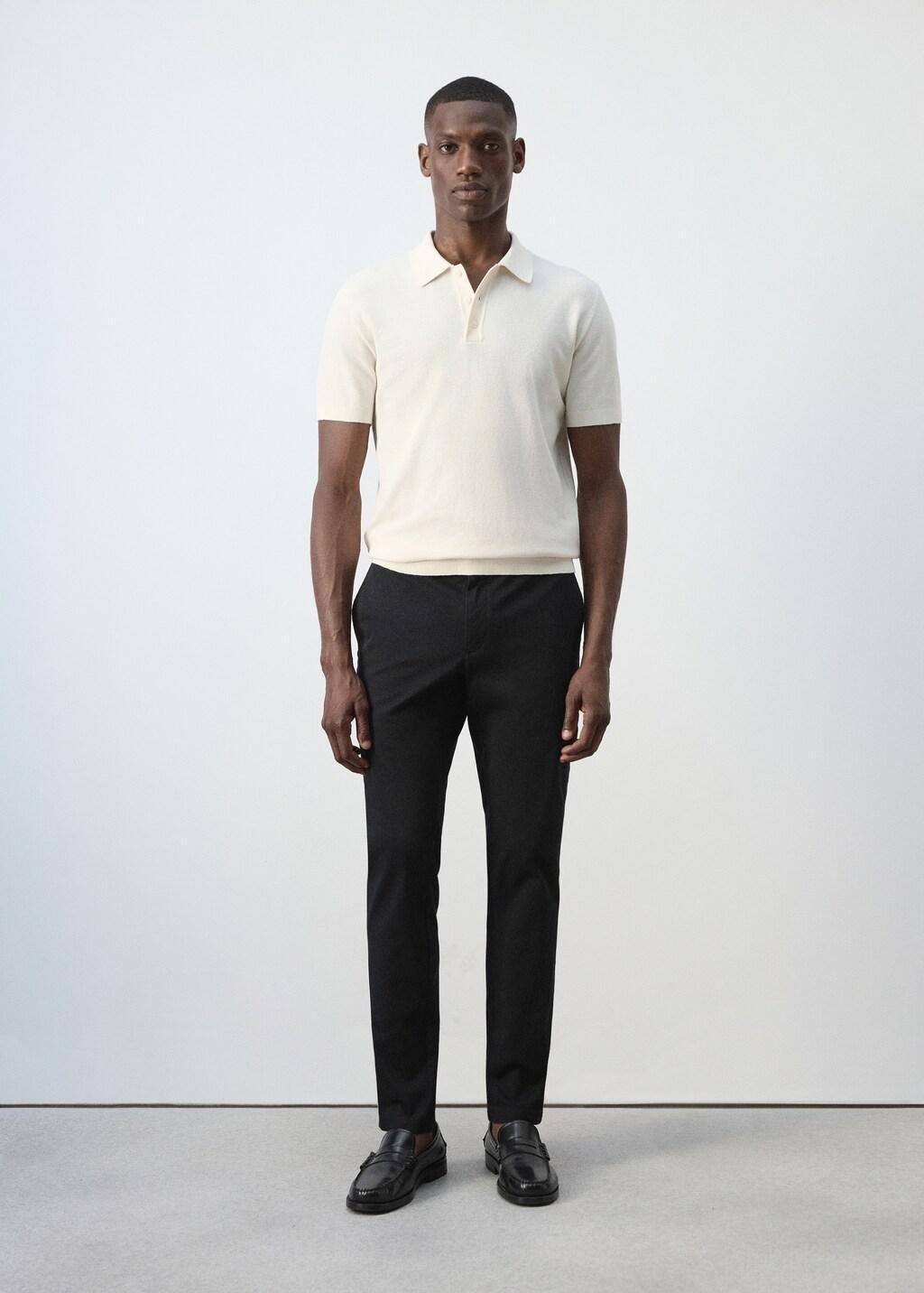 Black Barna Slim-Fit Twill Chino Trousers, Black, large image number 0