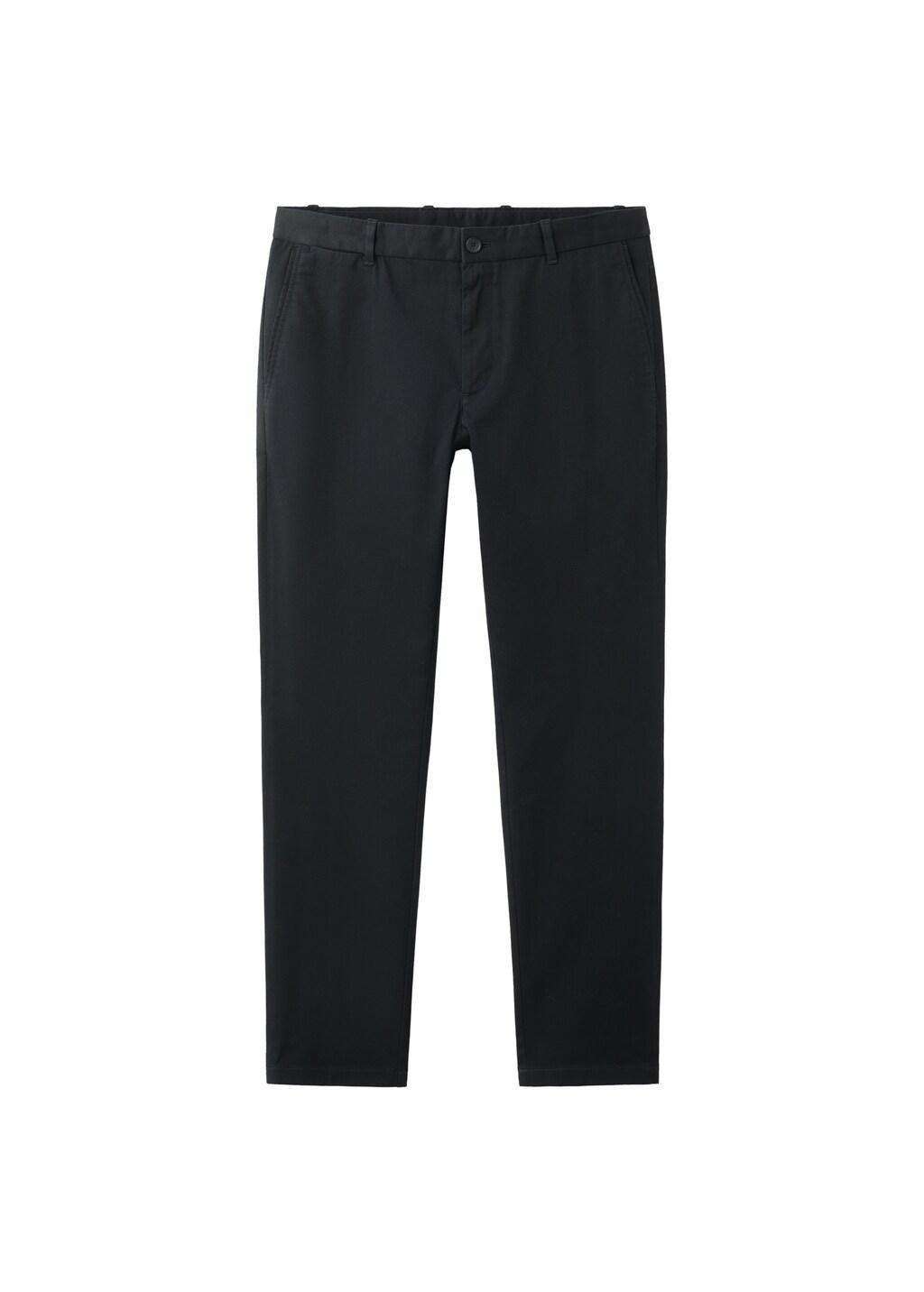 Black Barna Slim-Fit Twill Chino Trousers, Black, large image number 5