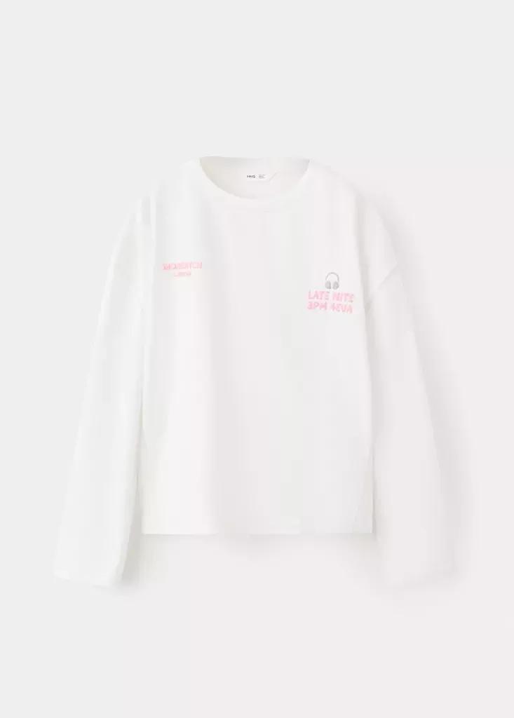 White Printed Cotton-Blend T-Shirt, , large image number 0