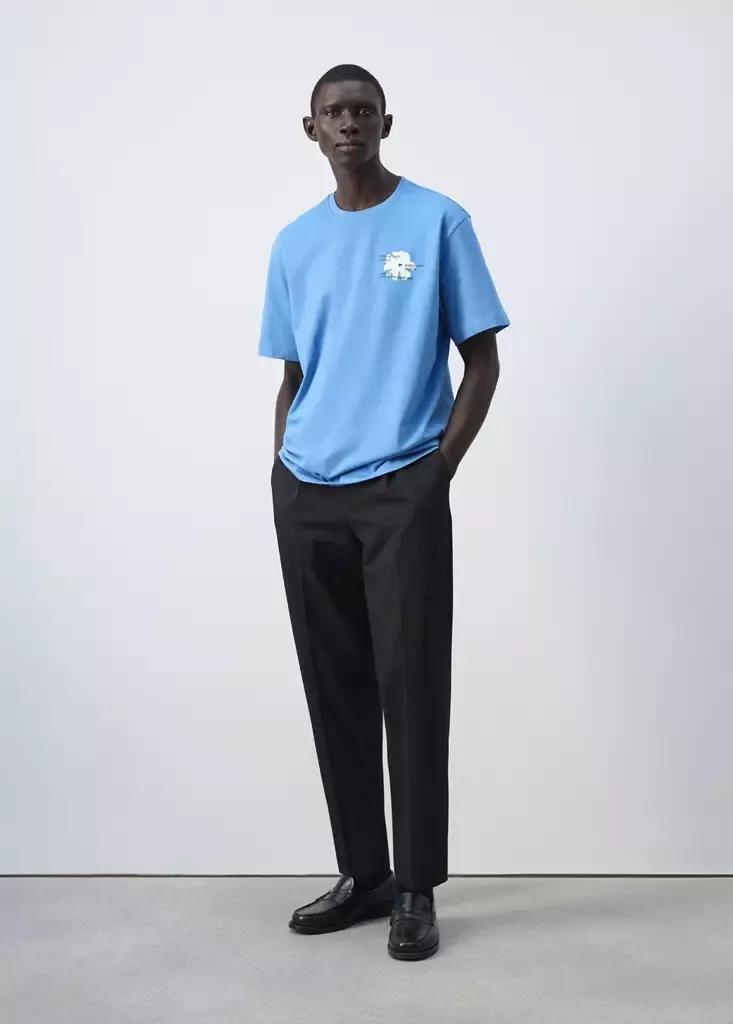 Blue Cotton Printed T-Shirt, , large image number 0