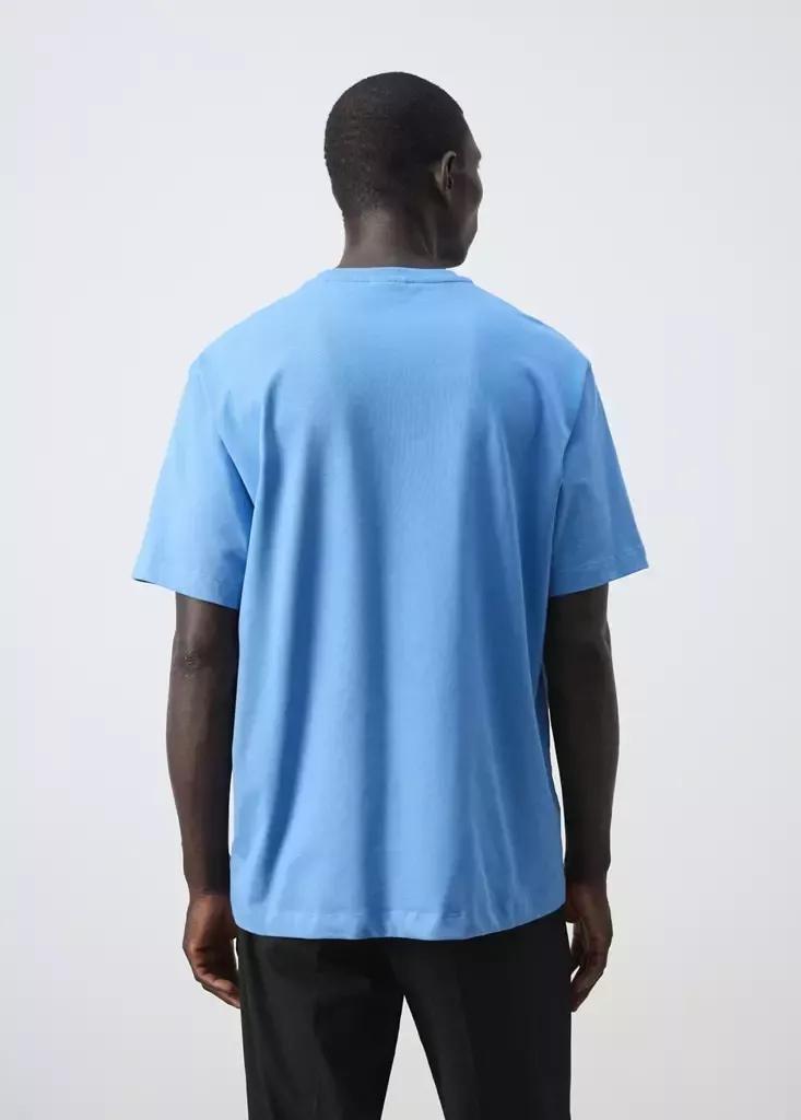 Blue Cotton Printed T-Shirt, , medium