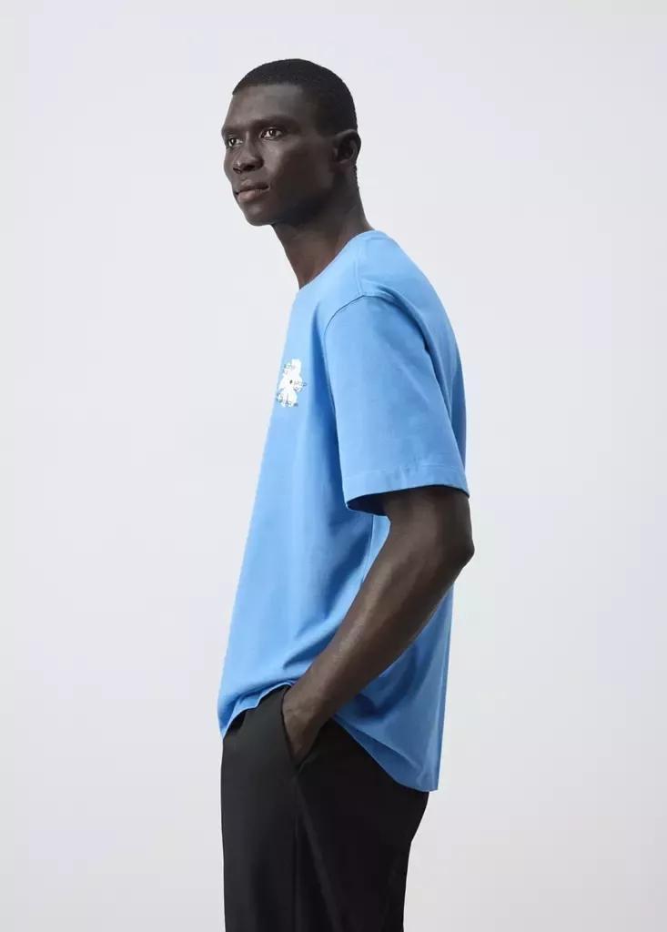 Blue Cotton Printed T-Shirt, , large image number 4