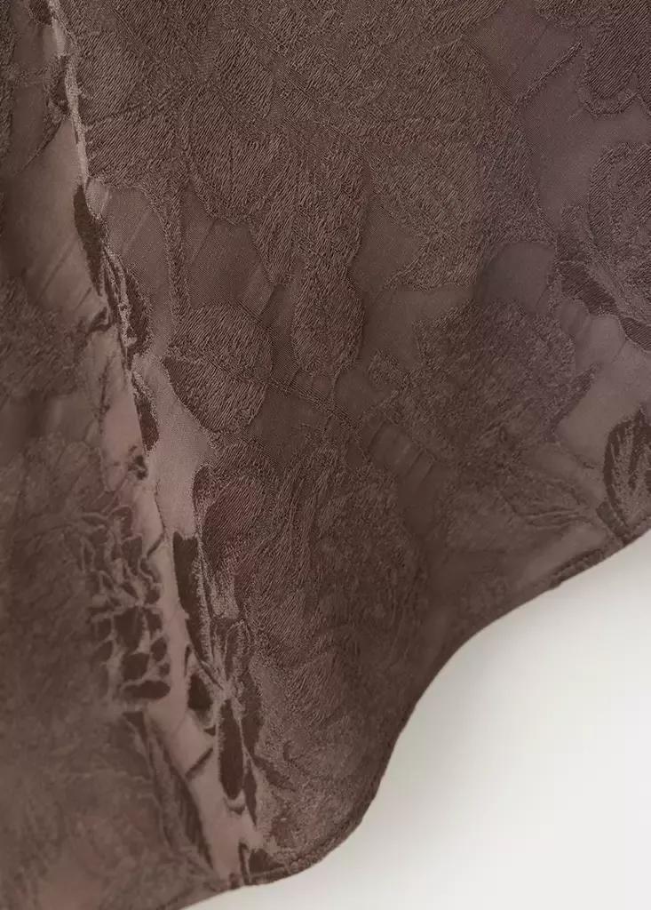 Brown Asymmetric Jacquard Top, , large image number 6