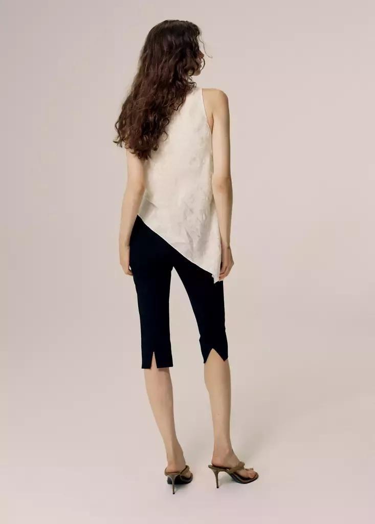 Ecru Asymmetric Jacquard Top, , medium