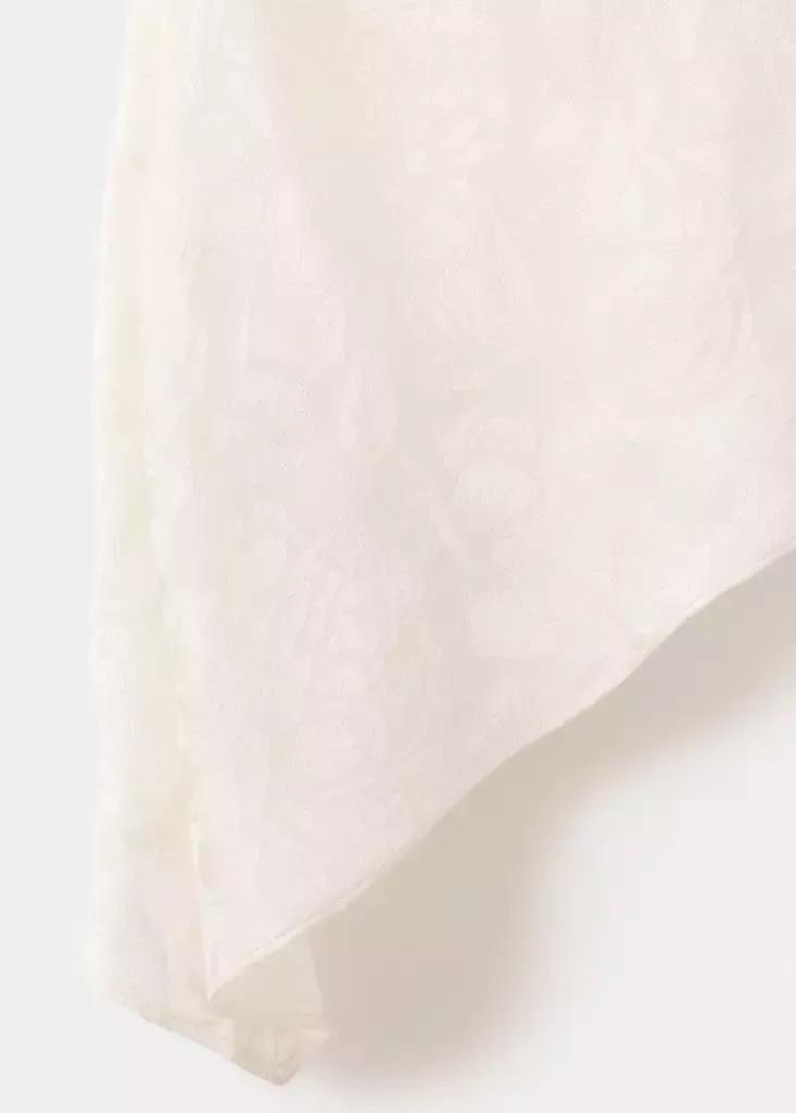 Ecru Asymmetric Jacquard Top, , large image number 6