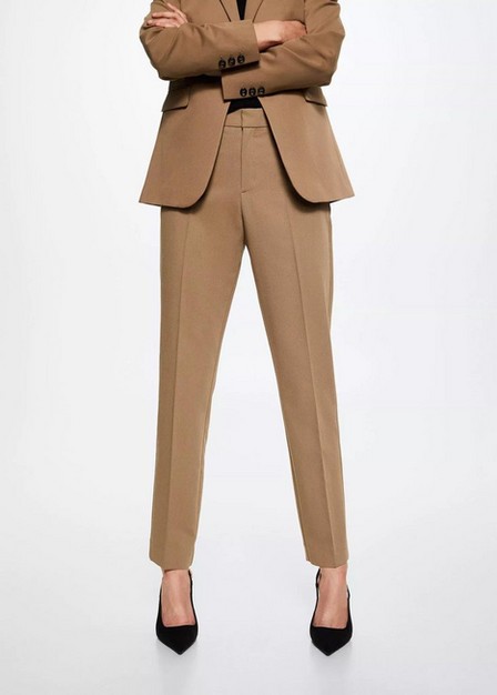 Mango - medium brown Pleated suit trousers