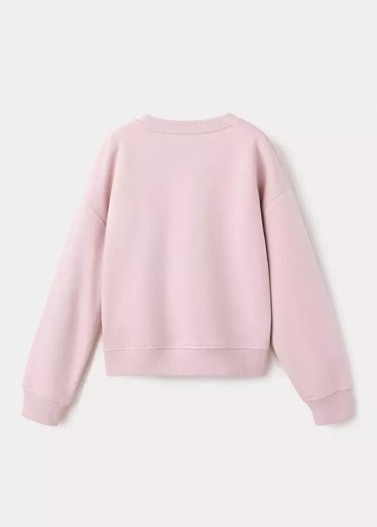 Pink Printed Cotton Sweatshirt, Pink, medium