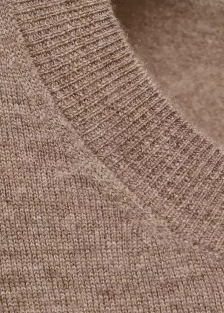 Brown Wool Round-Neck Sweater, Medium Brown, large image number 4