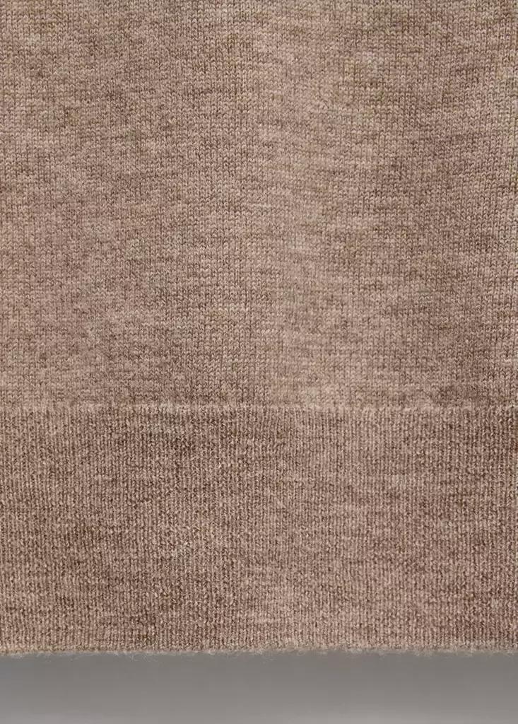 Brown Wool Round-Neck Sweater, Medium Brown, large image number 5