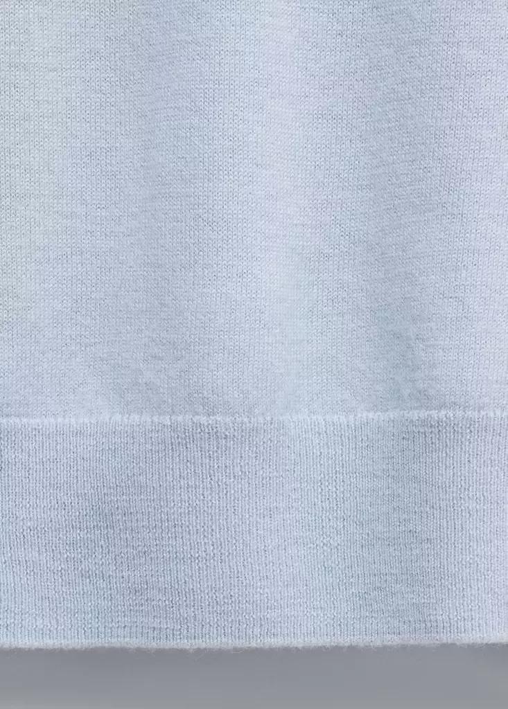 Blue Wool Round-Neck Sweater, Light-Pastel Blue, large image number 5