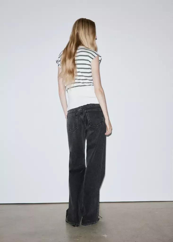 Black Straight Low-Waist Jeans, Open Grey, medium