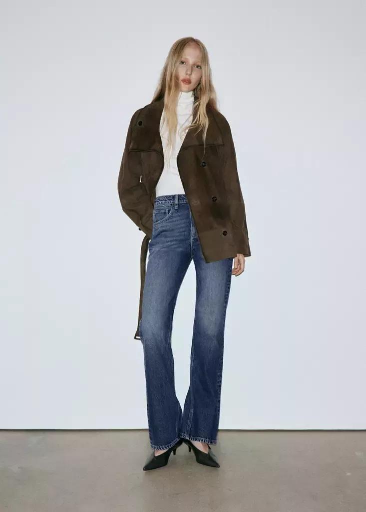 Blue Mid-Rise Flared Jeans, Open Blue, large image number 0