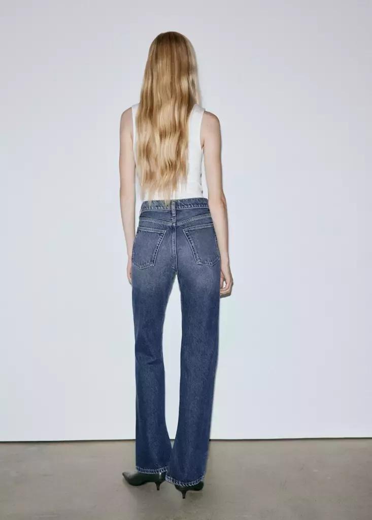 Blue Mid-Rise Flared Jeans, Open Blue, medium