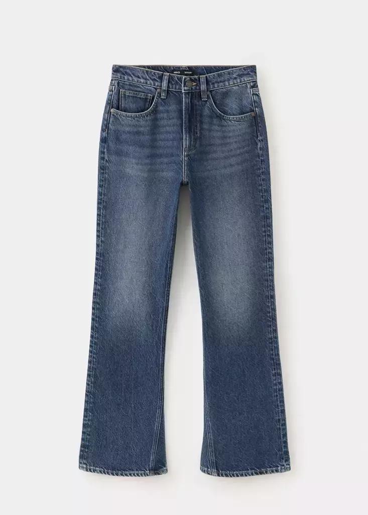 Blue Mid-Rise Flared Jeans, Open Blue, large image number 3