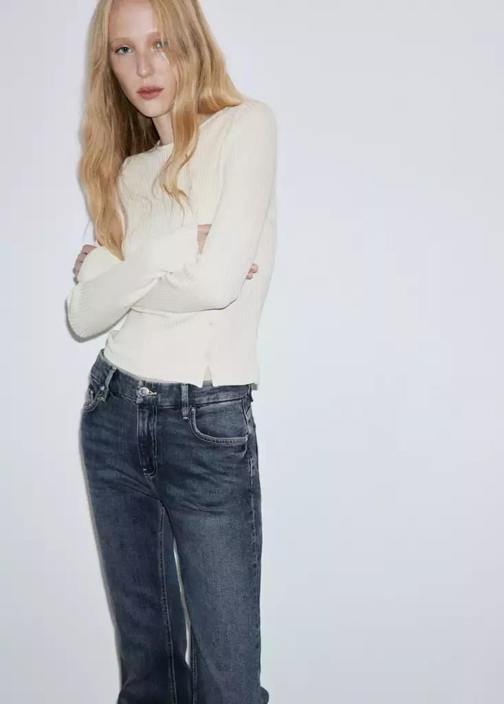 Blue High-Waist Flared Jeans, Open Blue, large image number 3