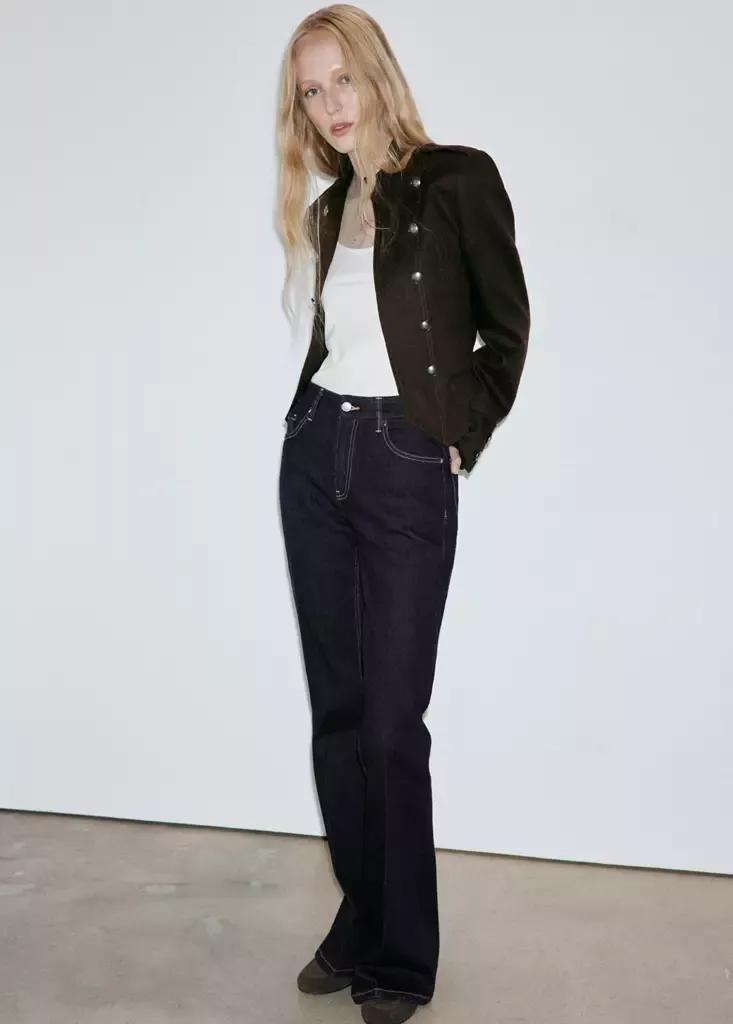 Blue High-Waist Flared Jeans, Open Blue, large image number 0