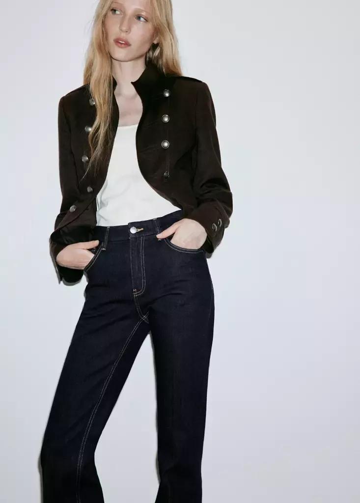 Blue High-Waist Flared Jeans, Open Blue, large image number 3