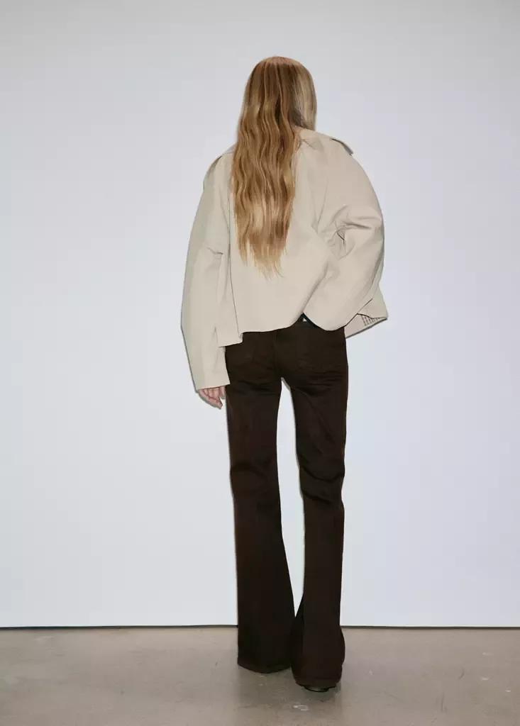 Brown High Waist Flare Jeans, Dark Brown, large image number 2
