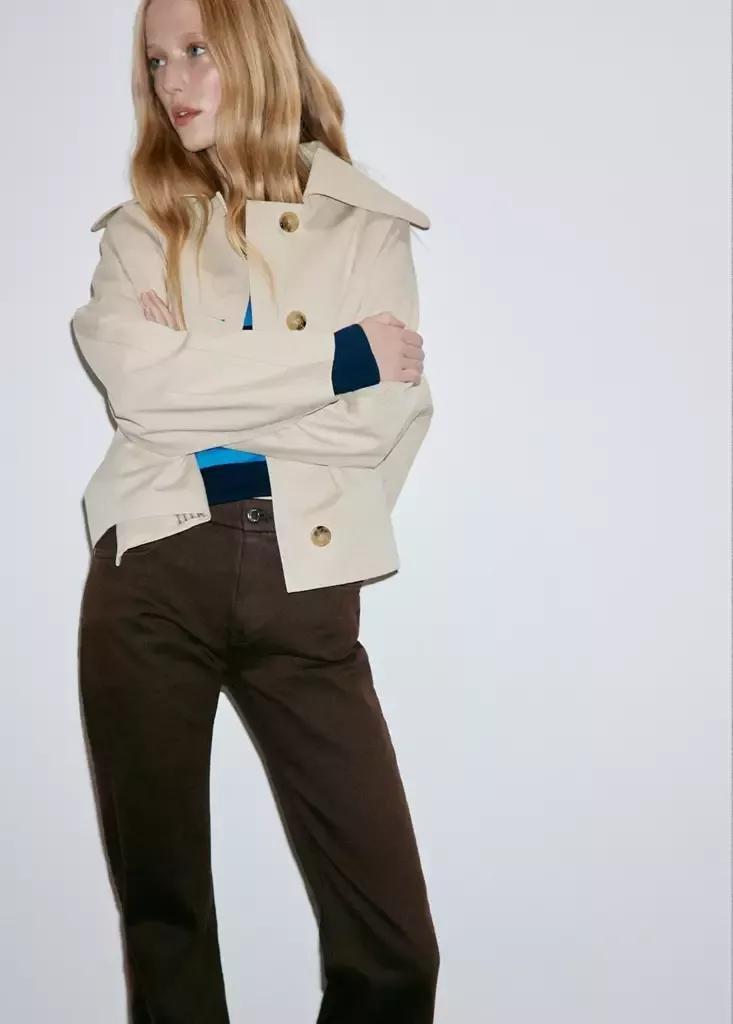 Brown High Waist Flare Jeans, Dark Brown, large image number 3
