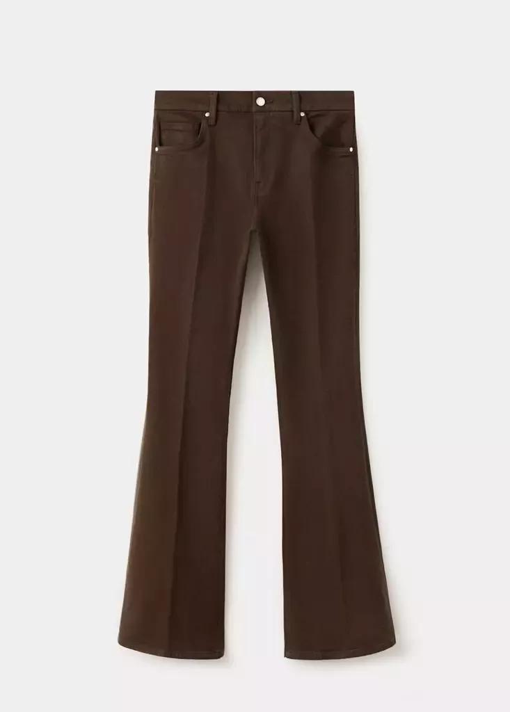 Brown High Waist Flare Jeans, Dark Brown, large image number 5