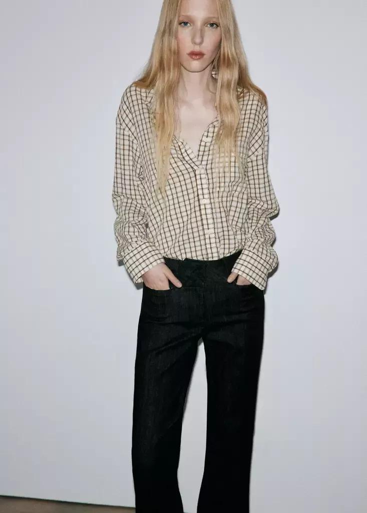Black Mid-Rise Flared Jeans, Black, large image number 3