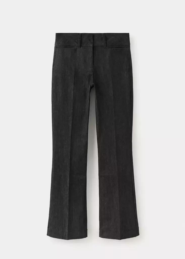 Black Mid-Rise Flared Jeans, Black, large image number 5