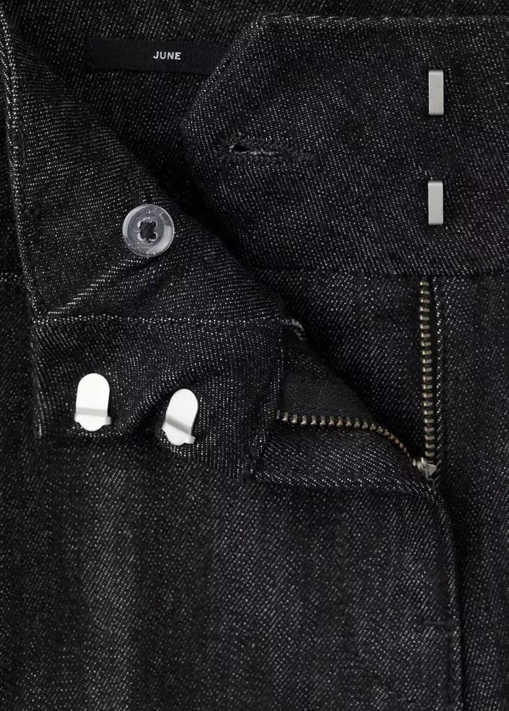 Black Mid-Rise Flared Jeans, Black, large image number 6