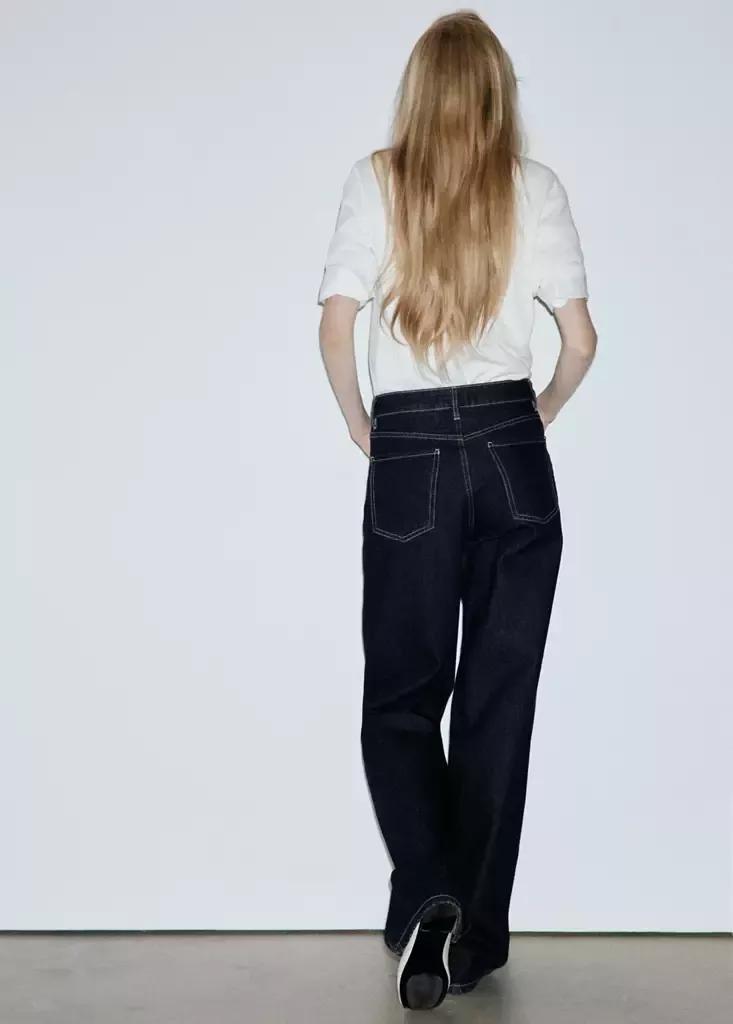 Blue Danila High-Waisted Wide Leg Jeans, Open Blue, large image number 2