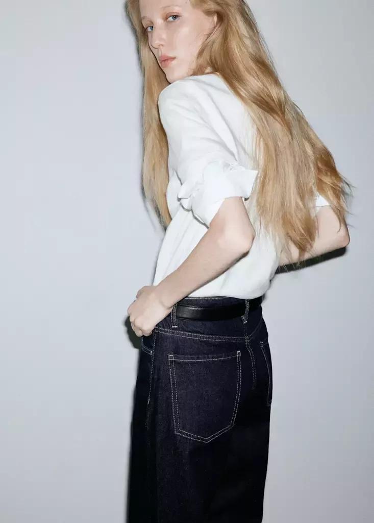 Blue Danila High-Waisted Wide Leg Jeans, Open Blue, large image number 3