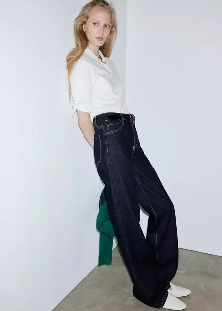 Blue Danila High-Waisted Wide Leg Jeans, Open Blue, large image number 4
