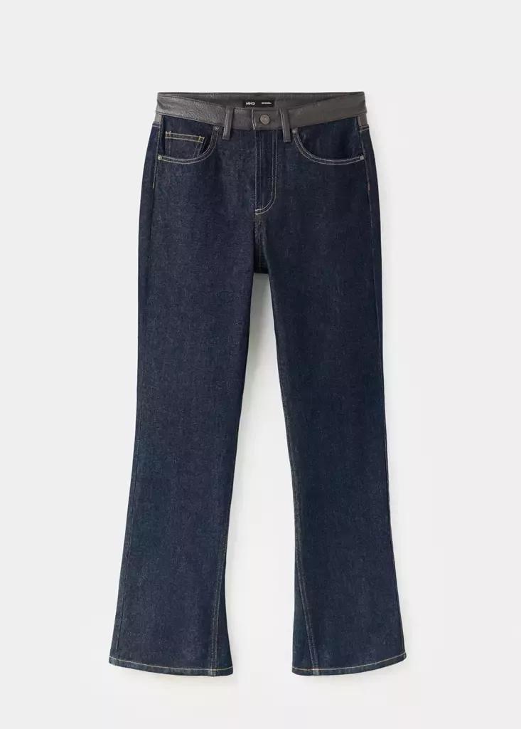 Blue Flared Jeans With Contrast Waistband, Open Blue, large image number 4