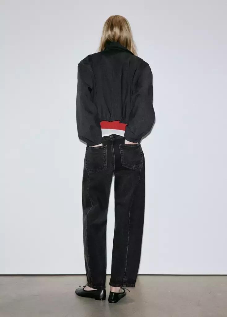 Black Balloon Seam Jeans, Open Grey, large image number 2