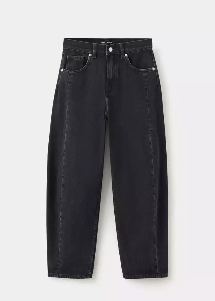 Black Balloon Seam Jeans, Open Grey, large image number 4